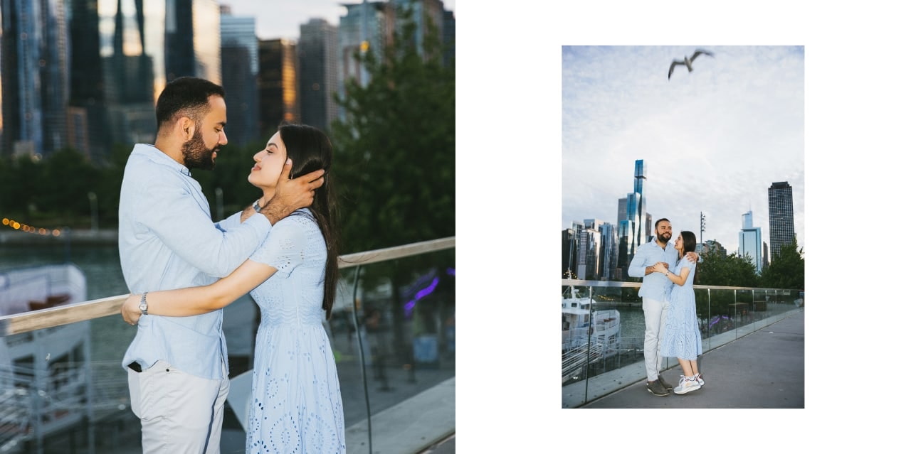 Couple portrait session — Chicago skyline